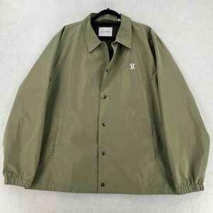 Daily Paper Jacket Men's Olive Green Lightweight Windbreaker Logo Size XL